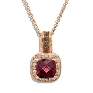 Le Vian Pendant featuring Raspberry Rhodolite Chocolate Diamonds Vanilla Diamons